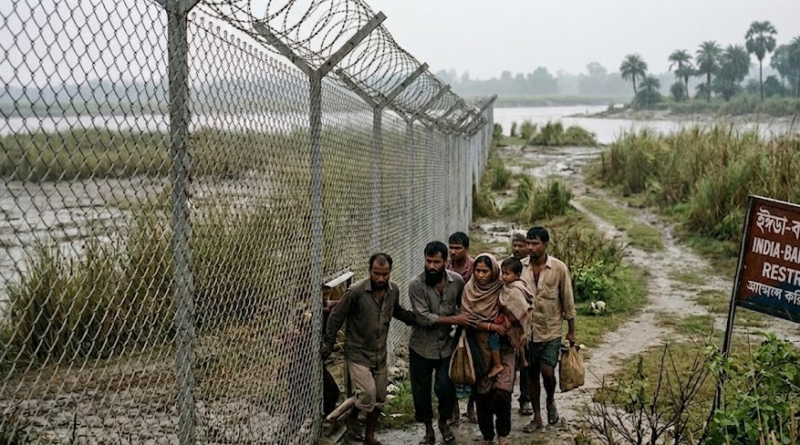 भारत और बांग्लादेश बार्डर को अवैध प्रवासियों द्वारा पार किया जाना