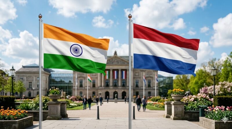 भारत-नीदरलैंड के झंडे