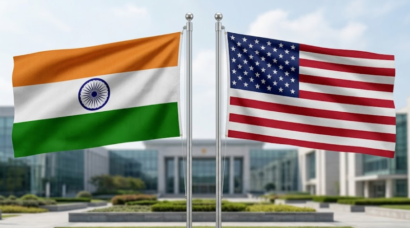 भारत और US का झंडा