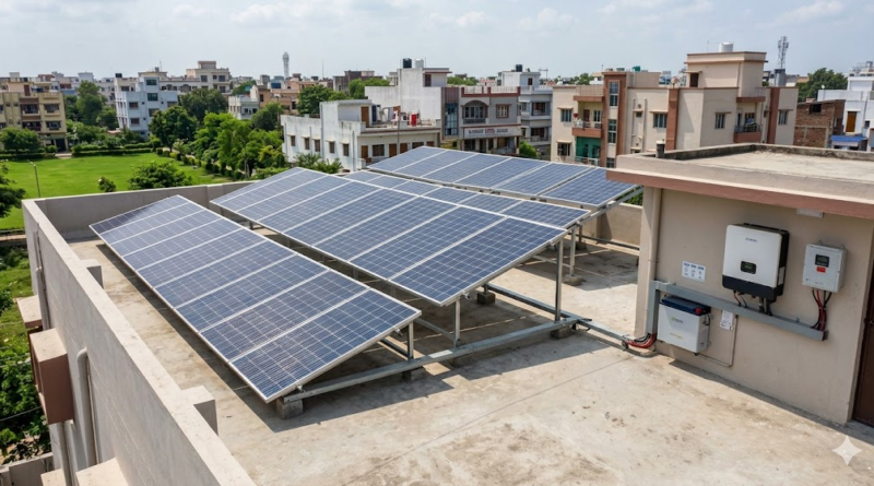 भारत में सोलर सेल का छत पर लगाया जाना