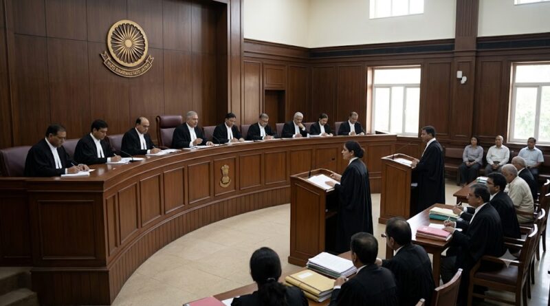 Judges hearing judicial matter in court